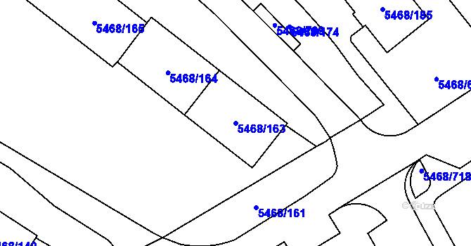 Parcela st. 5468/163 v KÚ Jihlava, Katastrální mapa