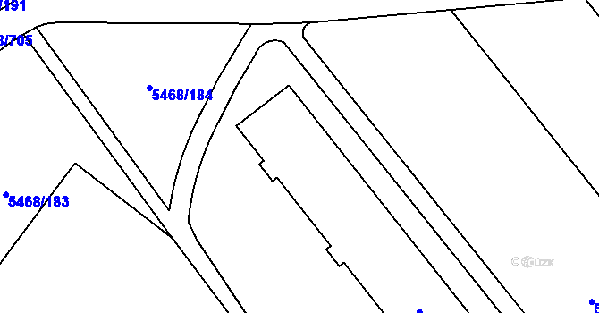 Parcela st. 5468/182 v KÚ Jihlava, Katastrální mapa