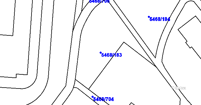 Parcela st. 5468/183 v KÚ Jihlava, Katastrální mapa