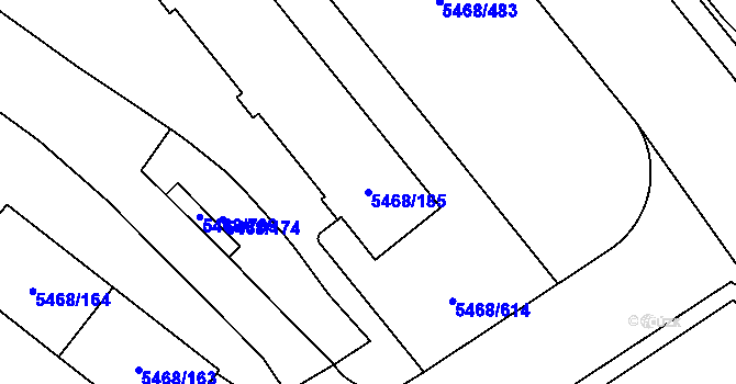 Parcela st. 5468/185 v KÚ Jihlava, Katastrální mapa