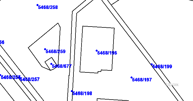 Parcela st. 5468/196 v KÚ Jihlava, Katastrální mapa