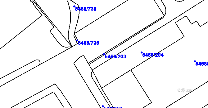 Parcela st. 5468/203 v KÚ Jihlava, Katastrální mapa