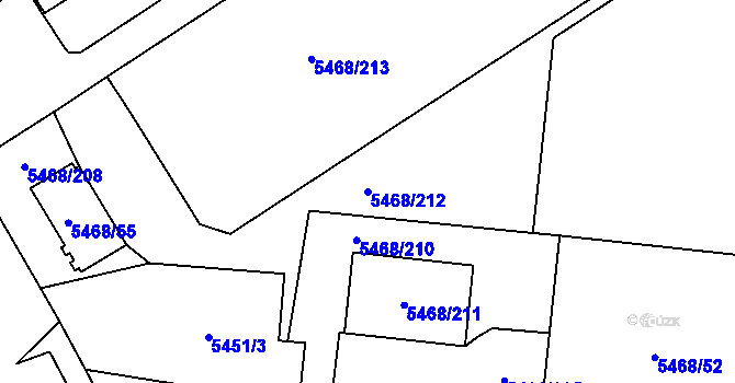 Parcela st. 5468/212 v KÚ Jihlava, Katastrální mapa