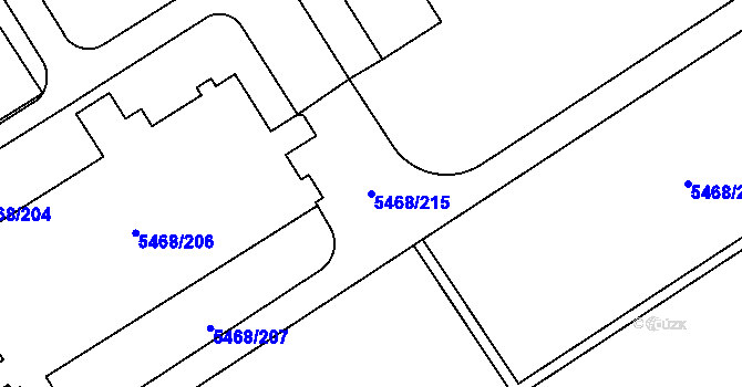 Parcela st. 5468/215 v KÚ Jihlava, Katastrální mapa