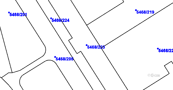 Parcela st. 5468/223 v KÚ Jihlava, Katastrální mapa