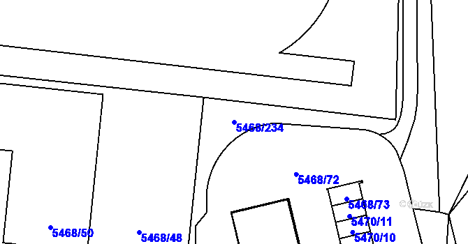 Parcela st. 5468/234 v KÚ Jihlava, Katastrální mapa
