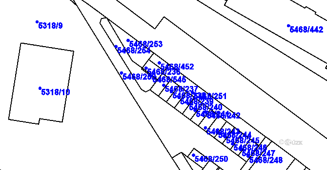 Parcela st. 5468/237 v KÚ Jihlava, Katastrální mapa