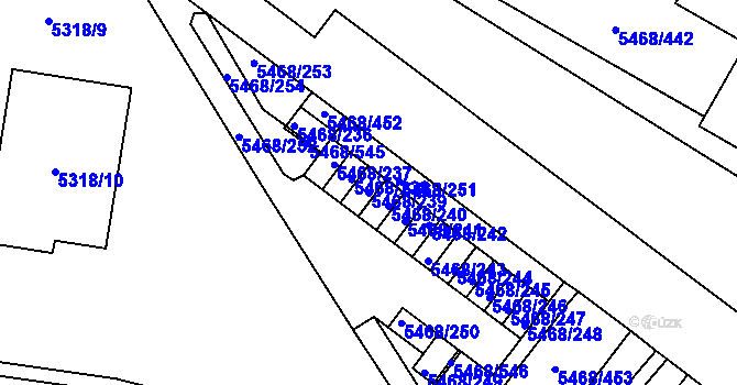 Parcela st. 5468/239 v KÚ Jihlava, Katastrální mapa