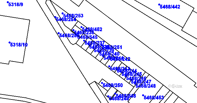 Parcela st. 5468/240 v KÚ Jihlava, Katastrální mapa