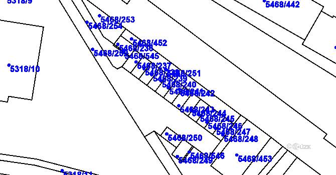 Parcela st. 5468/241 v KÚ Jihlava, Katastrální mapa