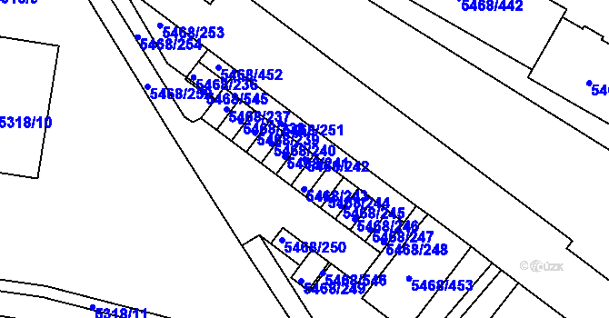Parcela st. 5468/242 v KÚ Jihlava, Katastrální mapa