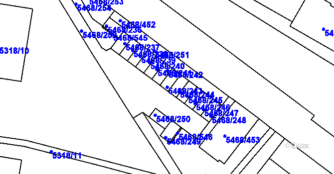 Parcela st. 5468/243 v KÚ Jihlava, Katastrální mapa