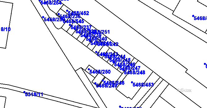 Parcela st. 5468/244 v KÚ Jihlava, Katastrální mapa