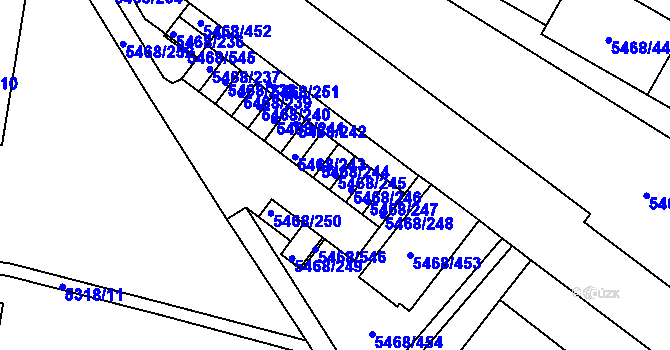 Parcela st. 5468/245 v KÚ Jihlava, Katastrální mapa