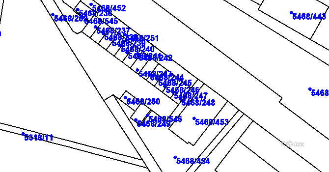 Parcela st. 5468/246 v KÚ Jihlava, Katastrální mapa