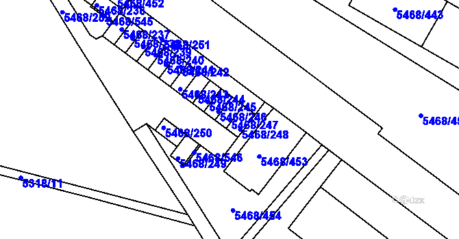 Parcela st. 5468/247 v KÚ Jihlava, Katastrální mapa