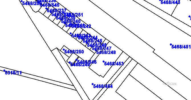 Parcela st. 5468/248 v KÚ Jihlava, Katastrální mapa