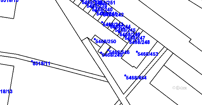Parcela st. 5468/249 v KÚ Jihlava, Katastrální mapa