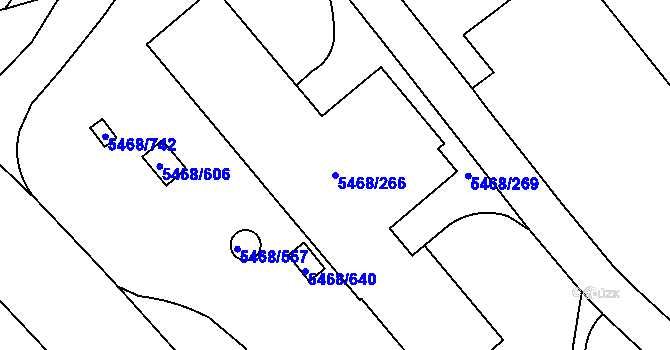 Parcela st. 5468/266 v KÚ Jihlava, Katastrální mapa