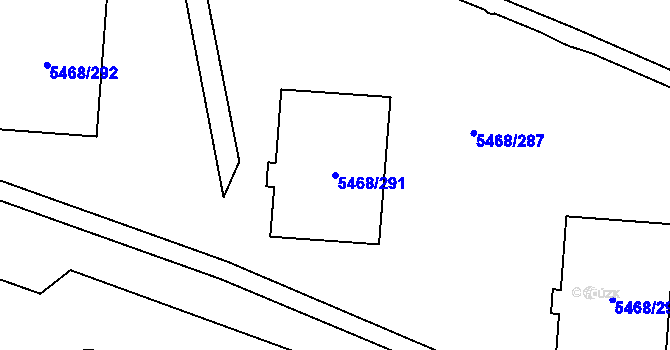 Parcela st. 5468/291 v KÚ Jihlava, Katastrální mapa