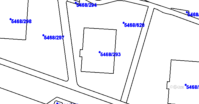 Parcela st. 5468/293 v KÚ Jihlava, Katastrální mapa