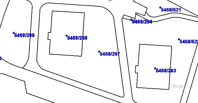 Parcela st. 5468/297 v KÚ Jihlava, Katastrální mapa