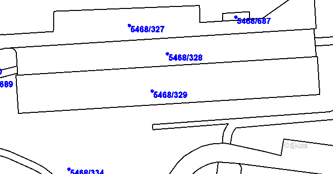 Parcela st. 5468/331 v KÚ Jihlava, Katastrální mapa