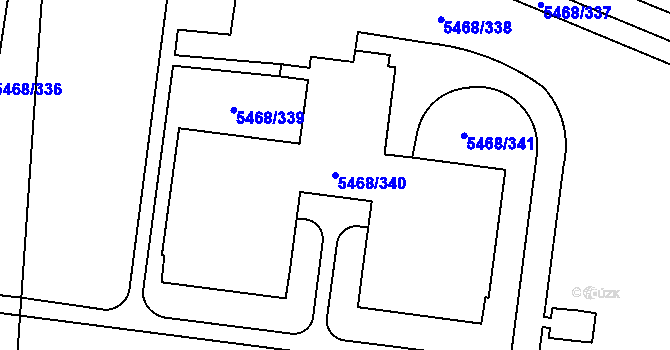 Parcela st. 5468/340 v KÚ Jihlava, Katastrální mapa