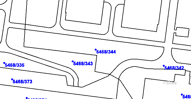 Parcela st. 5468/344 v KÚ Jihlava, Katastrální mapa