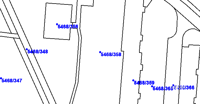 Parcela st. 5468/358 v KÚ Jihlava, Katastrální mapa