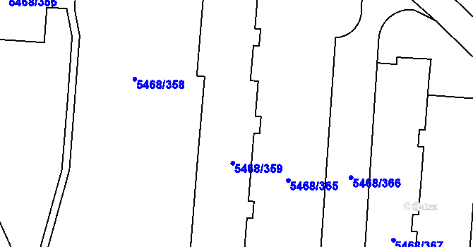 Parcela st. 5468/361 v KÚ Jihlava, Katastrální mapa