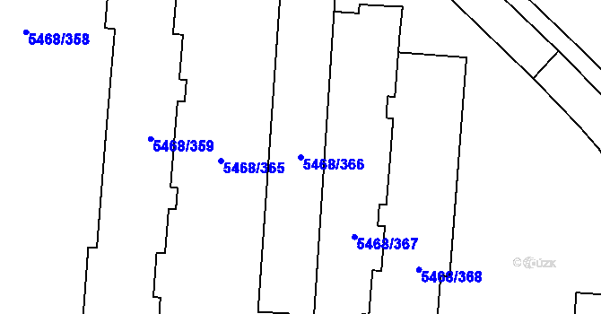 Parcela st. 5468/366 v KÚ Jihlava, Katastrální mapa