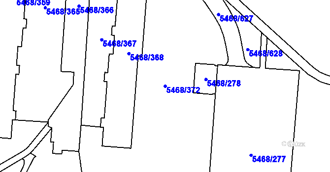 Parcela st. 5468/372 v KÚ Jihlava, Katastrální mapa