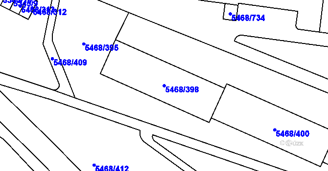 Parcela st. 5468/398 v KÚ Jihlava, Katastrální mapa