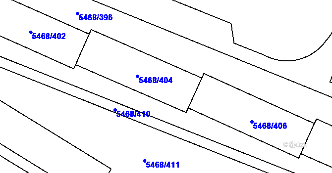Parcela st. 5468/404 v KÚ Jihlava, Katastrální mapa