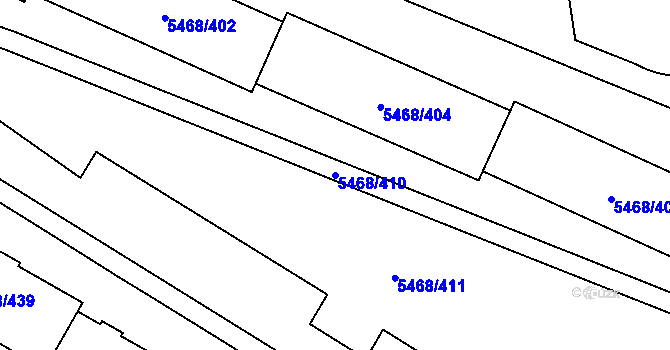 Parcela st. 5468/410 v KÚ Jihlava, Katastrální mapa