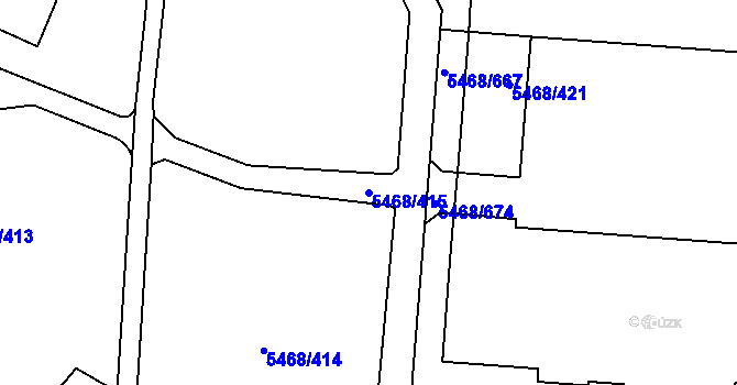 Parcela st. 5468/415 v KÚ Jihlava, Katastrální mapa