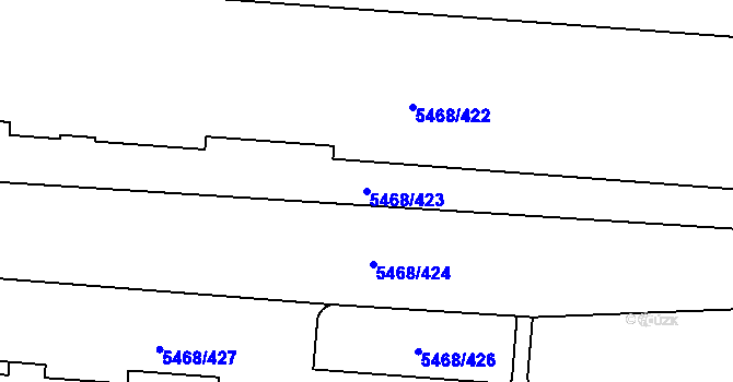 Parcela st. 5468/423 v KÚ Jihlava, Katastrální mapa