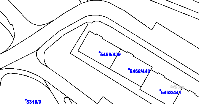 Parcela st. 5468/439 v KÚ Jihlava, Katastrální mapa