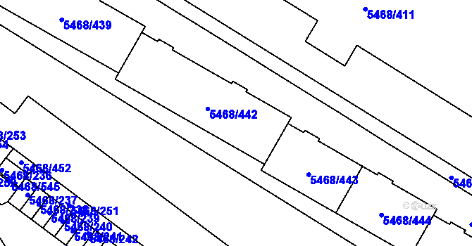 Parcela st. 5468/442 v KÚ Jihlava, Katastrální mapa