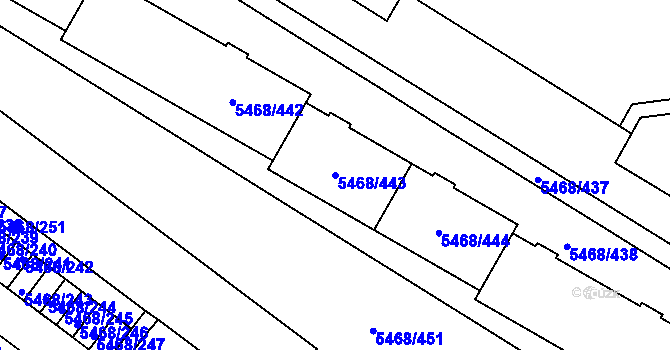 Parcela st. 5468/443 v KÚ Jihlava, Katastrální mapa