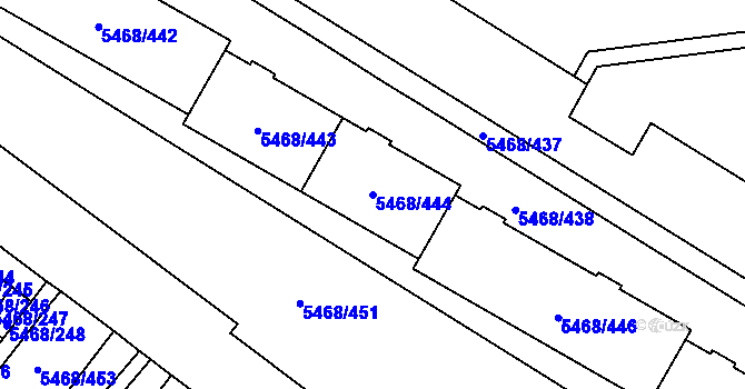Parcela st. 5468/444 v KÚ Jihlava, Katastrální mapa