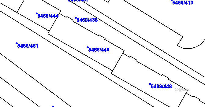 Parcela st. 5468/446 v KÚ Jihlava, Katastrální mapa