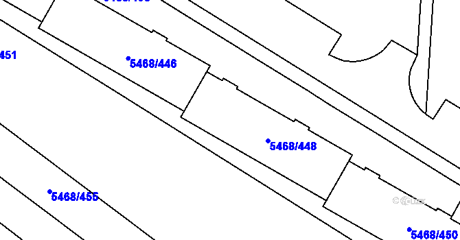 Parcela st. 5468/447 v KÚ Jihlava, Katastrální mapa