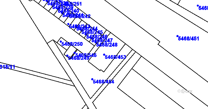 Parcela st. 5468/453 v KÚ Jihlava, Katastrální mapa