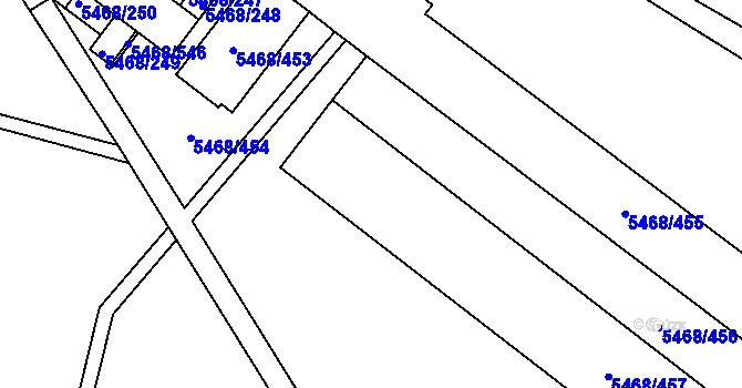 Parcela st. 5468/457 v KÚ Jihlava, Katastrální mapa