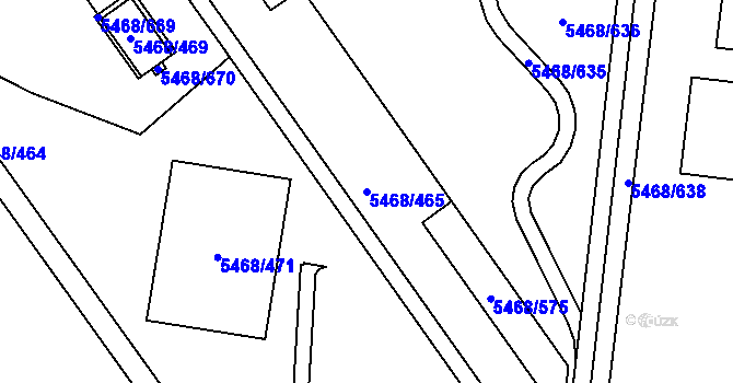 Parcela st. 5468/465 v KÚ Jihlava, Katastrální mapa