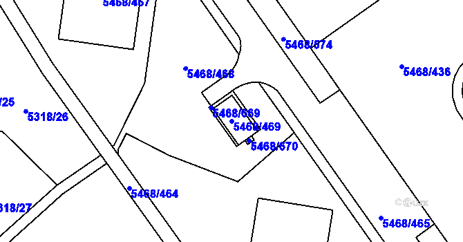 Parcela st. 5468/469 v KÚ Jihlava, Katastrální mapa