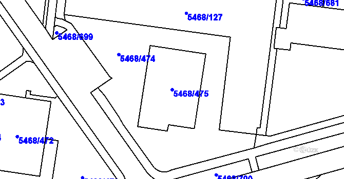 Parcela st. 5468/475 v KÚ Jihlava, Katastrální mapa