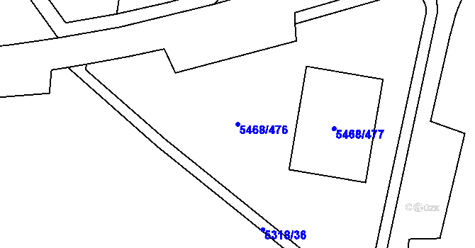 Parcela st. 5468/476 v KÚ Jihlava, Katastrální mapa